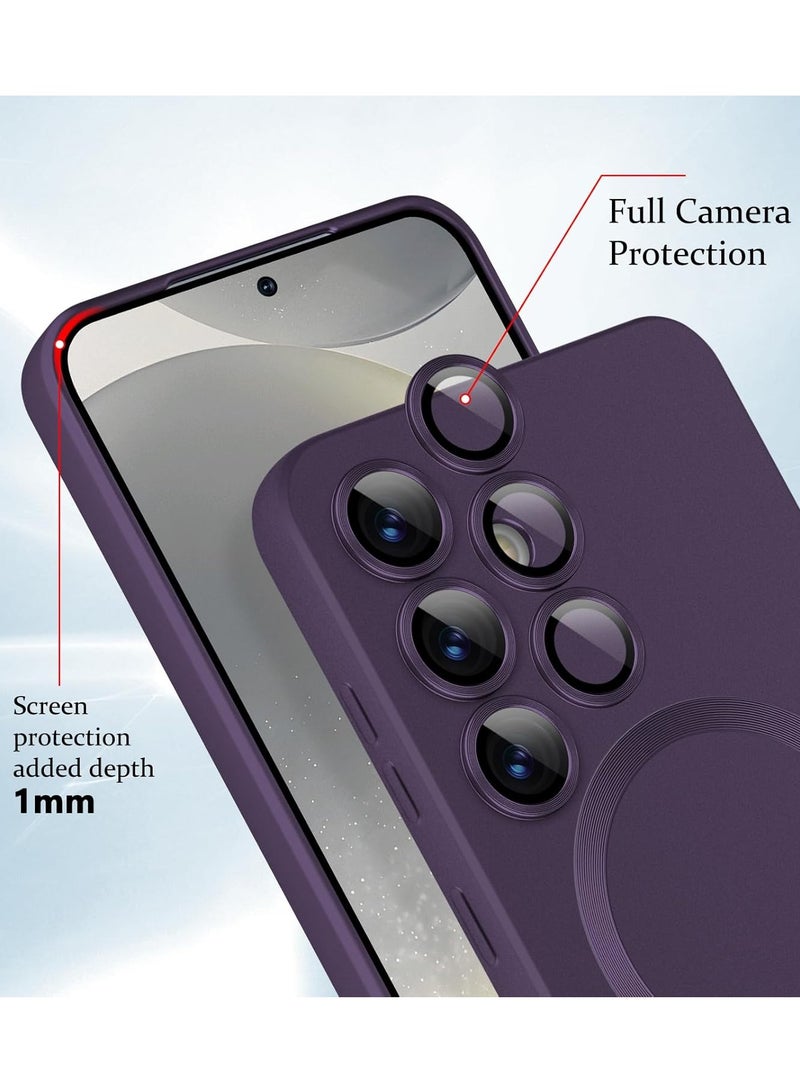 بورتوني حافظة سامسونج جالاكسي S25 بلس 5G المغناطيسية الفاخرة ذات الطلاء المعدني مع حماية كاملة لعدسة الكاميرا وغطاء مضاد للصدمات لهاتف سامسونج جالاكسي S25 بلس 5G - Image 4