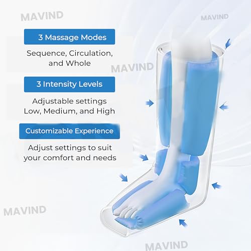 MAVIND Full Leg Massager with Air Compression with Handheld Controller,Leg Foot Calves Thigh Massager with Heat Theraphy,Relaxation & Muscle Comfort,Foot Massager Machine for Pain Relief,Blood Circulation Massager - Image 5