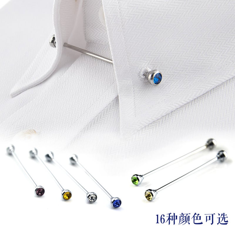 Jovan16 Color Color Diamond Men'S Collar Pin Tie Tie Collar Bar - Image 2