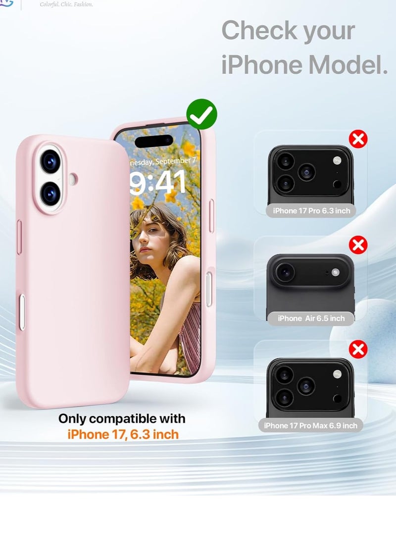 BORTONY iPhone 17 Case Premium Liquid Silicone Cover with 2-Pack Full HD 9D Tempered Glass For iPhone 17 Soft Touch Anti-Scratch with Microfiber Lining Cover For iPhone 17 6.3-inch - Image 2