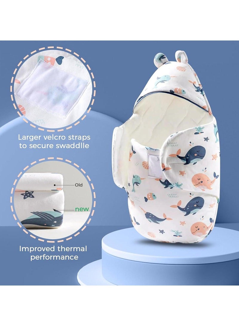 MARHABABY Baby Hooded Swaddle Soft Baby Swaddle, Wrap Winter Sleeping Bag for Newborn Cotton Baby, Wrap Blanket Newborn Swaddle Sleeping Bag Pure Cotton Spring Autumn Winter for Boys and Girls 0-3 Months - Image 5