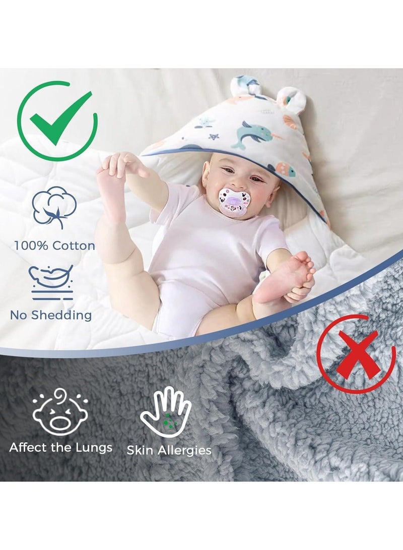 MARHABABY Baby Hooded Swaddle Soft Baby Swaddle, Wrap Winter Sleeping Bag for Newborn Cotton Baby, Wrap Blanket Newborn Swaddle Sleeping Bag Pure Cotton Spring Autumn Winter for Boys and Girls 0-3 Months - Image 4