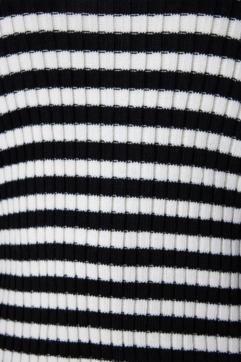 Touche Striped Knitted Cardigan with Pocket Details