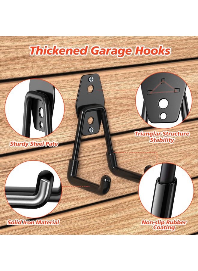 MIKRUI 30 Pack Heavy Duty Garage Hook,Solid Steel Garage Storage Hook,Wall Mount Garage Double Hook Organizer for Hanging Ladder,Bike,Garage,Ropes, Broom, Gardening Equipment,Yard Tools - Image 3