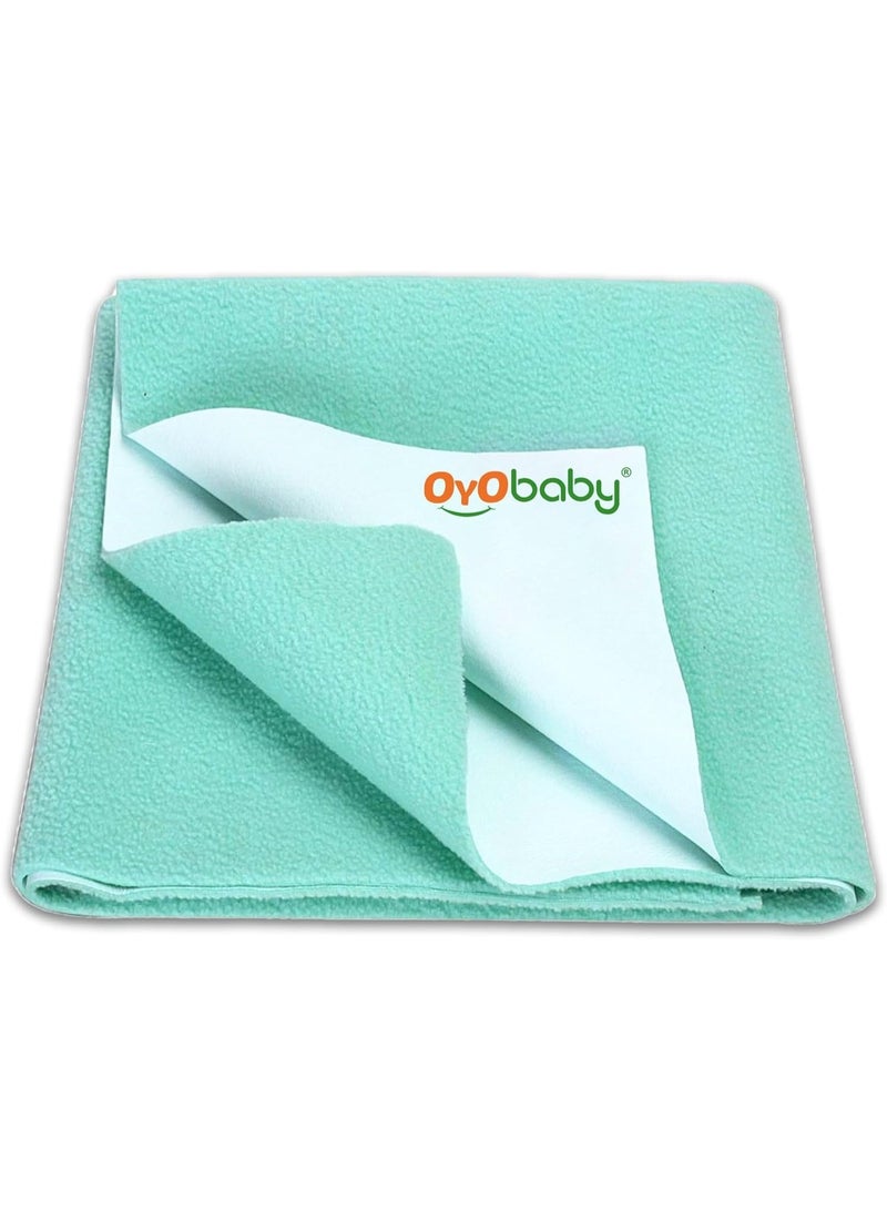 OYO BABY Extra Absorbent Waterproof Baby Dry
  Sheet Extra-Large Size (200x140cm) | Quick Dry Sheet for Bed Protector, Soft
  & Breathable | Sea Green - Image 1