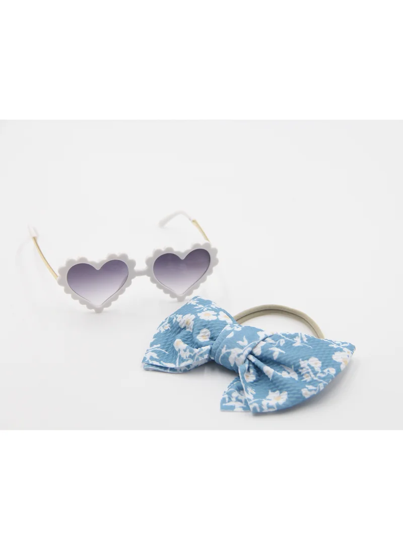 دىدانيالا Hawaiian Glasses Hearth and Headband Set For Babies and Girls Blue Flowers