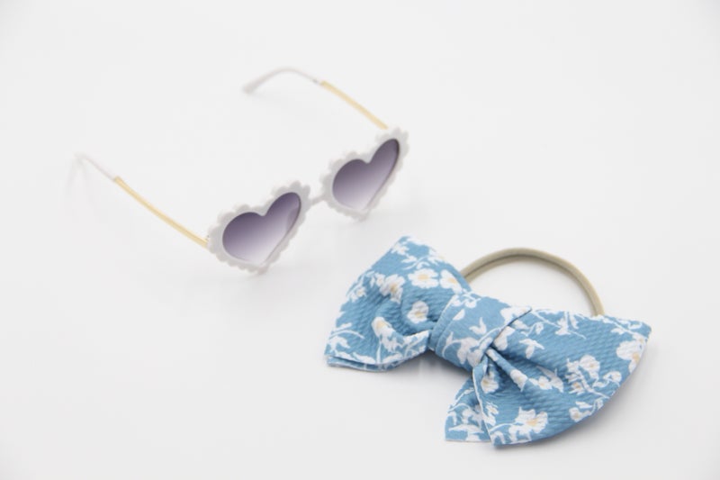 D'Daniela Hawaiian Glasses Hearth and Headband Set For Babies and Girls Blue - Image 2