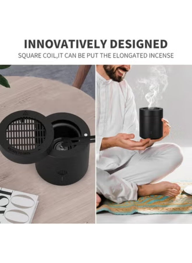 TIGER Rotating Flip Electric Incense Burner | USB Rechargeable Smart Mabkhara for Bakhoor & Aromatherapy | Fast Heating Charcoal-Free Diffuser | Portable, Stylish, Safe & Easy-to-Use Fragrance Machine - Image 3
