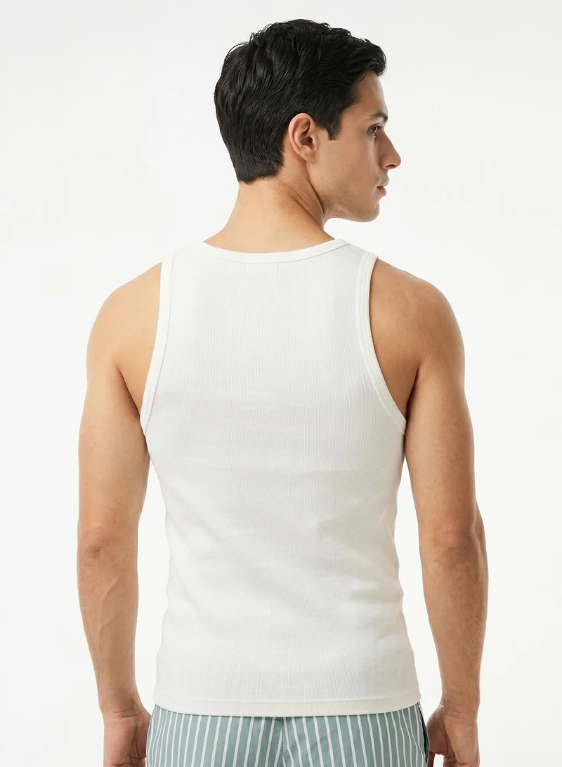 لاكوست Slim Fit Ribbed Vest