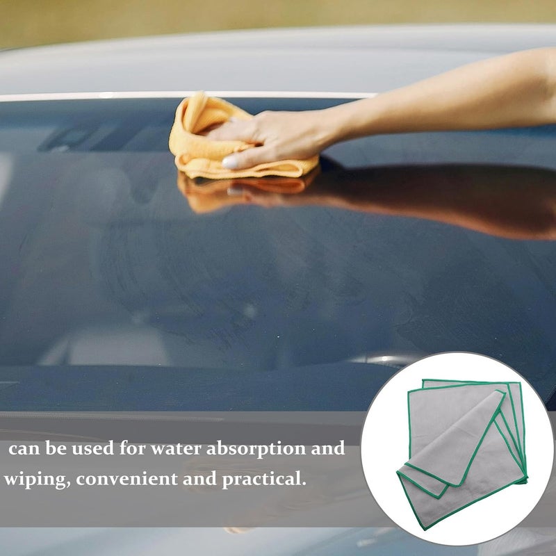 4Pcs Microfiber Cleaning Cloths for Car and Home, Absorbent Glass Towels Green Edging, Reusable Window and Windshield Cleaning Rags for Kitchen, Mirrors, and Desktop Surfaces - Image 3