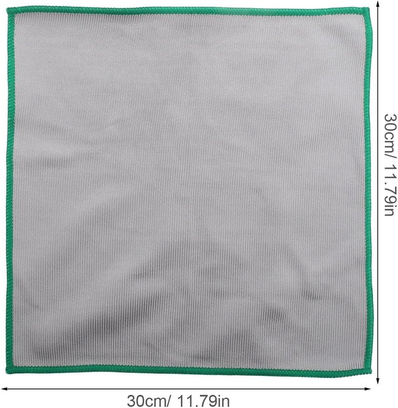 4Pcs Microfiber Cleaning Cloths for Car and Home, Absorbent Glass Towels Green Edging, Reusable Window and Windshield Cleaning Rags for Kitchen, Mirrors, and Desktop Surfaces - Image 2