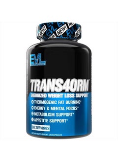 Evlution EVL Thermogenic Fat Burner Support - Fast Acting Weight Loss Energy and Appetite Support - Trans4orm Green Tea Fat Burner and Weight Loss Support Supplement for Men and Women (60 Servings)  - Image 1