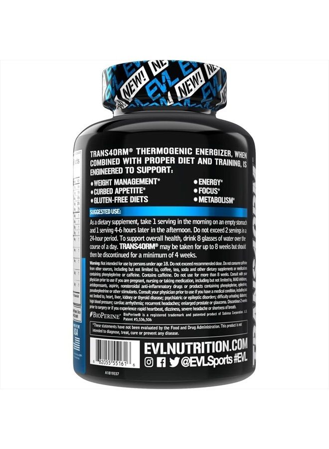 Evlution EVL دعم حارق الدهون الحراري - فقدان الوزن السريع ودعم الطاقة والشهية - مكمل ترانس4ورم لحارق الدهون والشعور بالامتلاء للشباب والنساء (60 حصة) - Image 5