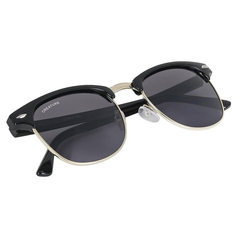 CREATURE Uv Protected Black Frame Unisex Round Sunglasses(Sun-069) - Image 4