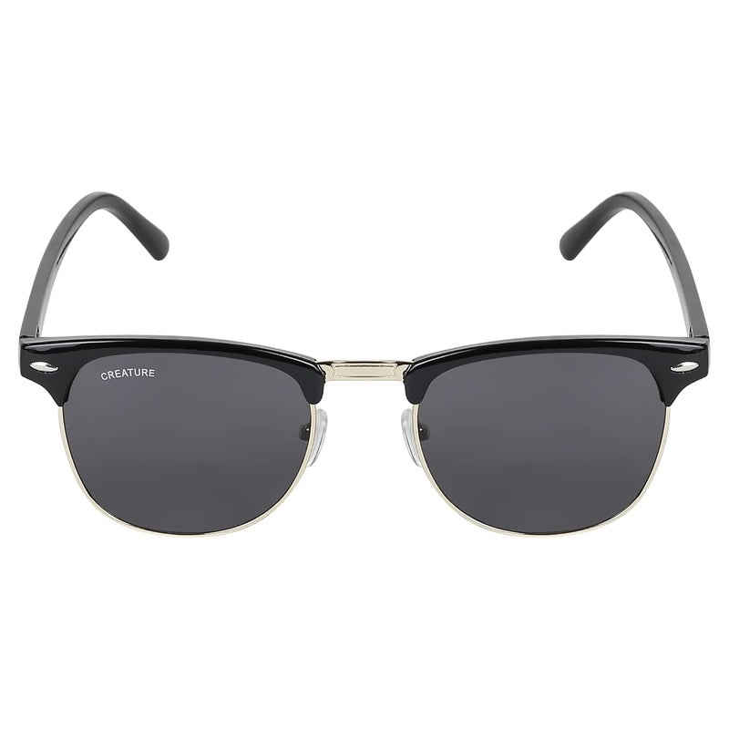 CREATURE Uv Protected Black Frame Unisex Round Sunglasses(Sun-069) - Image 2