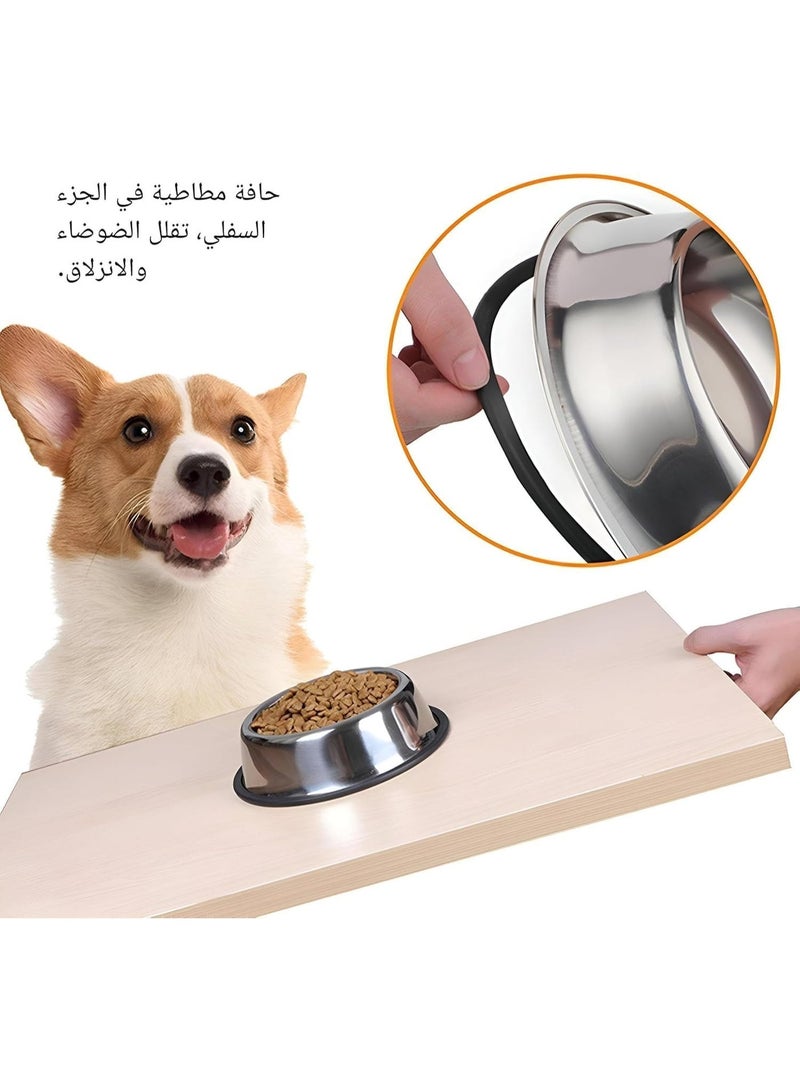 Stainless Steel Pet Food Bowl – Rust Resistant with Non-Slip Rubber Base – Safe & Hygienic for Cats and Dogs – Easy to Clean for Daily Use - Image 3