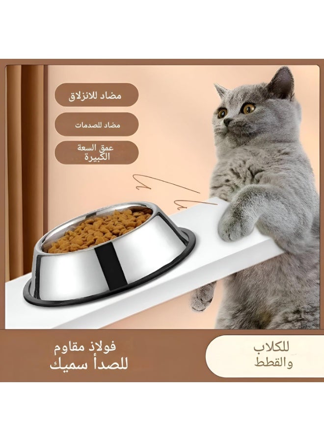 Stainless Steel Pet Food Bowl – Rust Resistant with Non-Slip Rubber Base – Safe & Hygienic for Cats and Dogs – Easy to Clean for Daily Use - Image 4