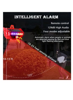 Y&D Solar Strobe Light, 2PCS Enhanced Outdoor Motion Sensor Alarm with Remote, 4 Mode Flashing Siren, IP65 Waterproof, 129dB Warning Sound for Home Yard Garage Barn  - Image 5
