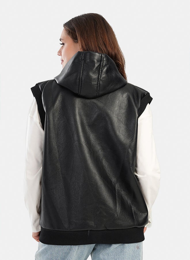 Carina Leather Vest with Full Zipper - Image 2