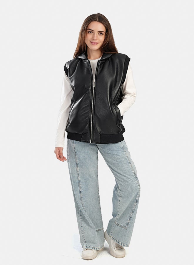 Carina Leather Vest with Full Zipper - Image 3