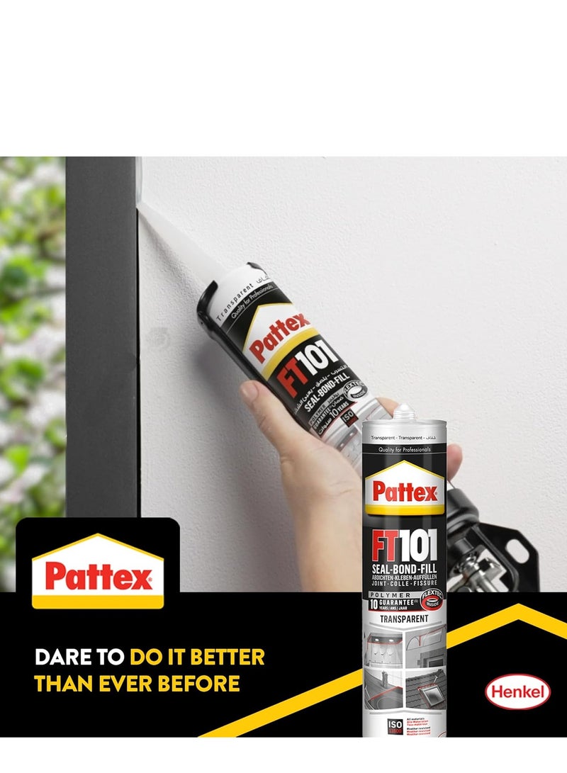 Pattex Seal-Bond-Fill Silicone Sealant Construction Adhesive 280 ml, Transparent  - Image 5