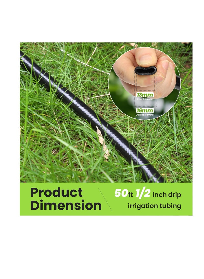 general 1/2" Irrigation Tubing with 4 Packs 6-Way Connectors - 50FT Drip Irrigation Tubing Ideal for Garden Irrigation System or as Blank Distribution Hose for Any Project - Image 2