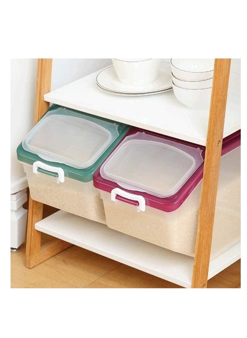 Premify - Rice Storage Container 10kg - Food Storage Container with Lid, BPA Free Plastic Large Cereal Sotrage Box, Multifunctional containers for kitchen food with Measuring Cup - Image 1