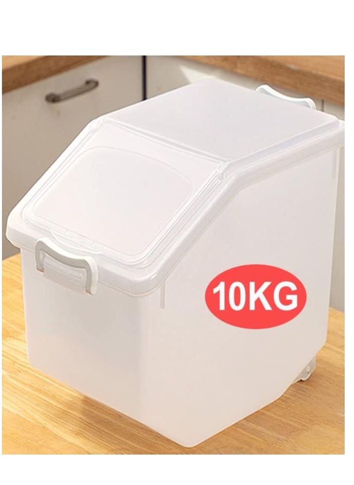 Premify - Rice Storage Container 10kg - Food Storage Container with Lid, BPA Free Plastic Large Cereal Sotrage Box, Multifunctional containers for kitchen food with Measuring Cup - Image 1