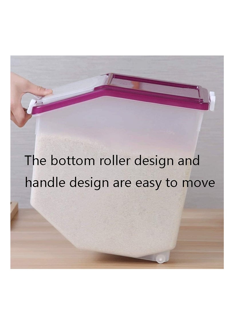 Premify - Rice Storage Container 10kg - Food Storage Container with Lid, BPA Free Plastic Large Cereal Sotrage Box, Multifunctional containers for kitchen food with Measuring Cup - Image 1