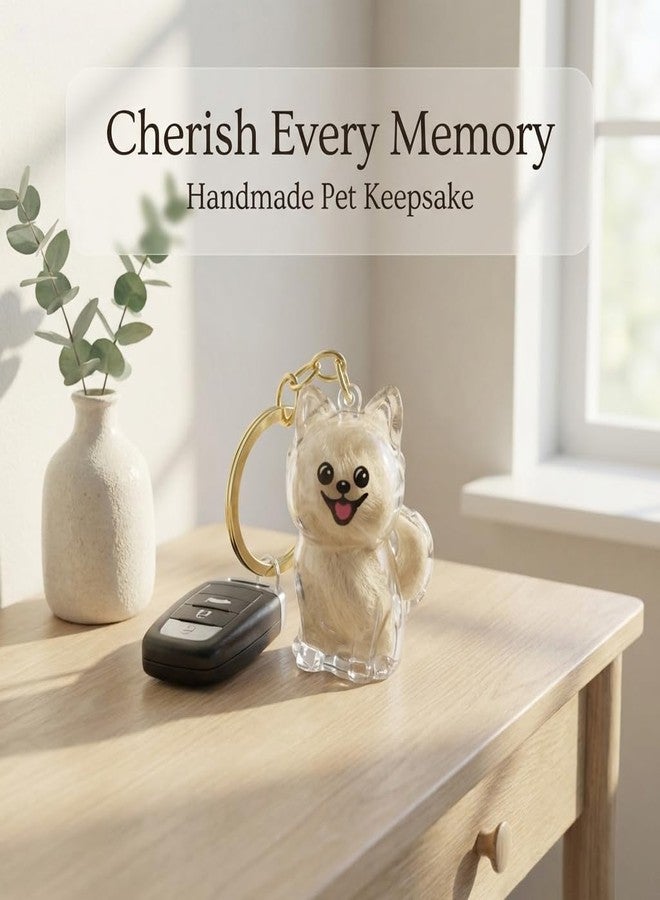 ESPETIO Dog Hair Collector Keychain,Pomeranian Charm Memorial Storage Box,Pet Fur Keepsake Capsule Pendant Dogs Mom Dad Memorial Gifts for Pet Lovers - Image 4