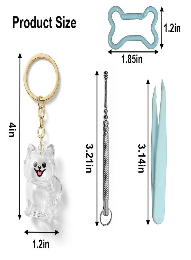 ESPETIO Dog Hair Collector Keychain,Pomeranian Charm Memorial Storage Box,Pet Fur Keepsake Capsule Pendant Dogs Mom Dad Memorial Gifts for Pet Lovers - Image 2