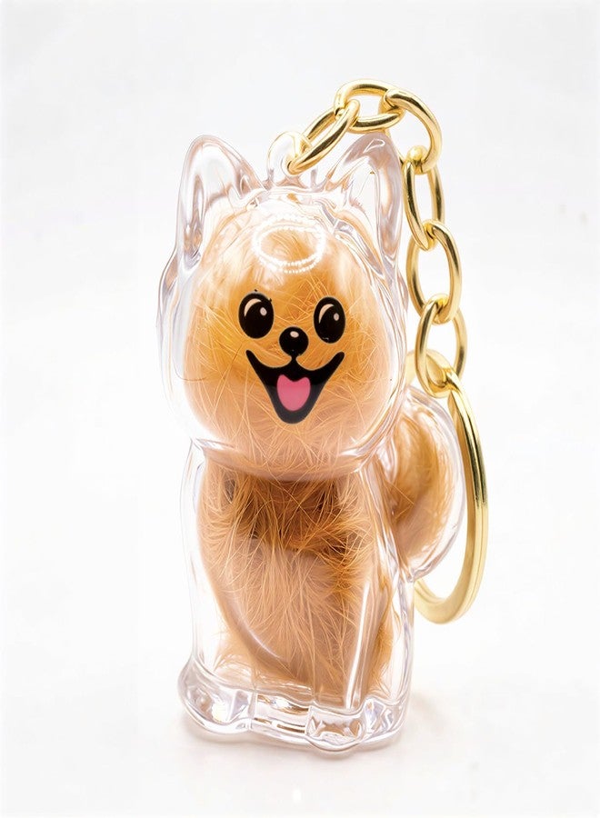 ESPETIO Dog Hair Collector Keychain,Pomeranian Charm Memorial Storage Box,Pet Fur Keepsake Capsule Pendant Dogs Mom Dad Memorial Gifts for Pet Lovers - Image 1