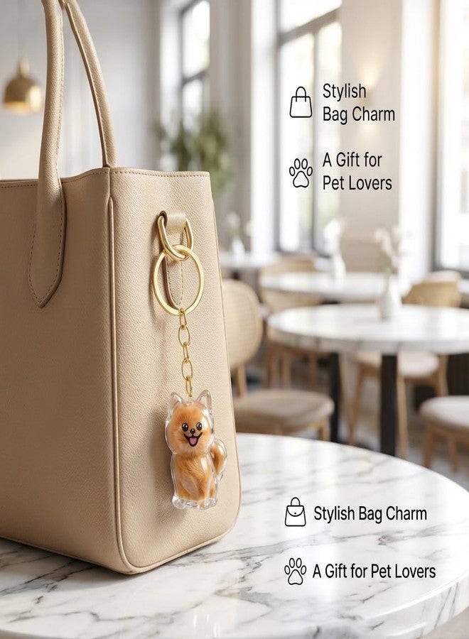 ESPETIO Dog Hair Collector Keychain,Pomeranian Charm Memorial Storage Box,Pet Fur Keepsake Capsule Pendant Dogs Mom Dad Memorial Gifts for Pet Lovers - Image 3