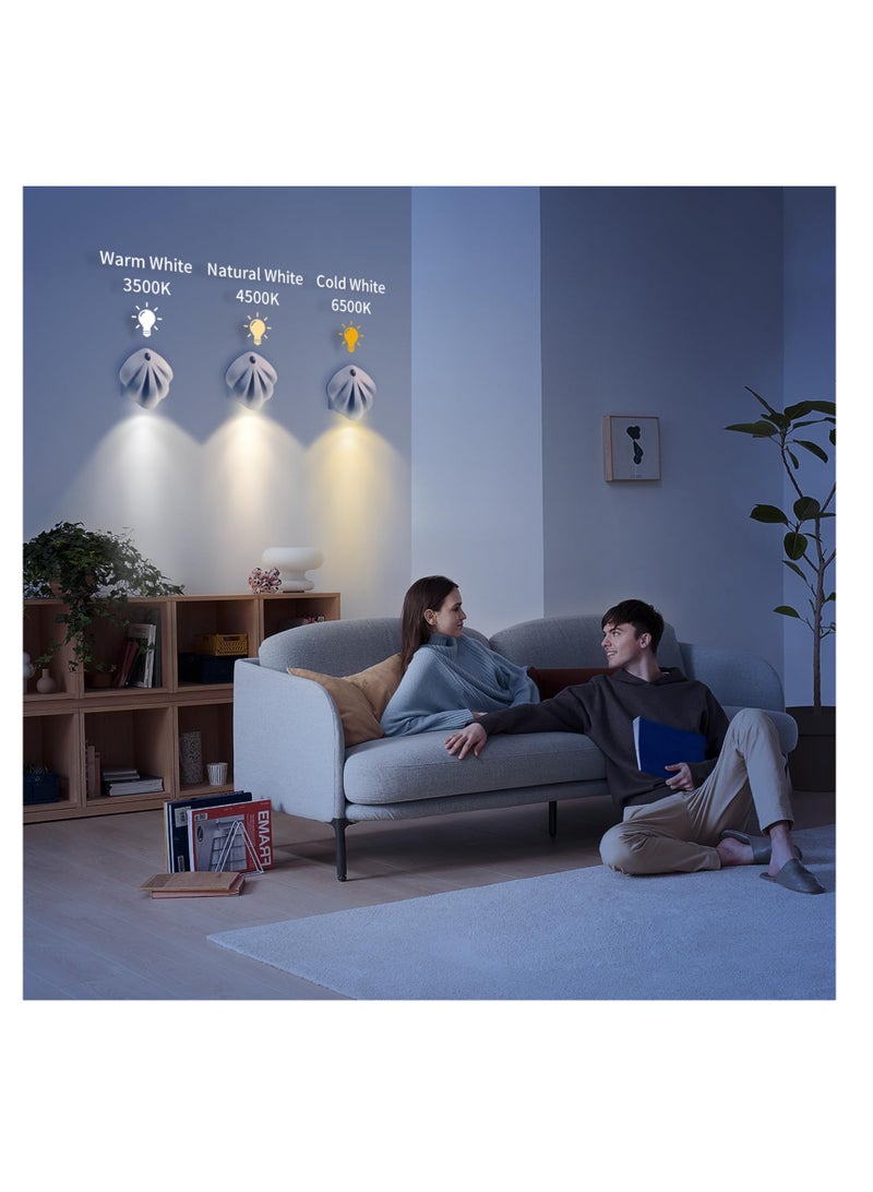 SYOSI ضوء تحت الخزانة مزود بحساس حركة LED، ضوء ليلي قابل للشحن عبر USB Type-C، يستخدم بشكل رئيسي للإضاءة الآمنة في الليل في غرفة المعيشة، العداد، المطبخ، الردهة، الدرج (عبوة من 2) - Image 5