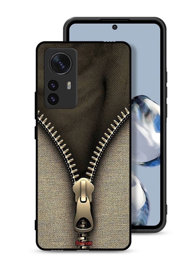 Tolwak Xiaomi 12 Pro Protective Case Cover Zip Pattern - Image 1