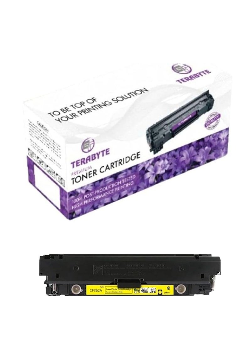 Terabyte 508A Compatible Toner M553 Toner 508A CF362A Toner Cartridge Compatible For Color Laser Jet Enterprise M552 MFP M577f Printer 362A 508 (CF362A (Yellow) - Image 1