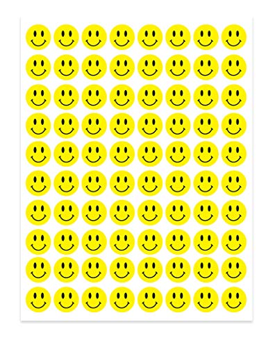 Hygloss Products Happy Smiley Face Yellow Dot Stickers - 240 Labels - 1/2 Inch, 3 Sheets - Image 2