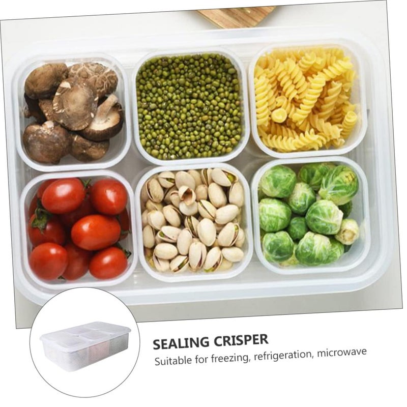 ROKTRY Fridge Storage Boxes Freezer Storage Containers Container for Kitchen Storage Set Storage in Kitchen Vegetable Storage Draining Crisper Refrigerator Food Box 6 compartment 1pcs - Image 5