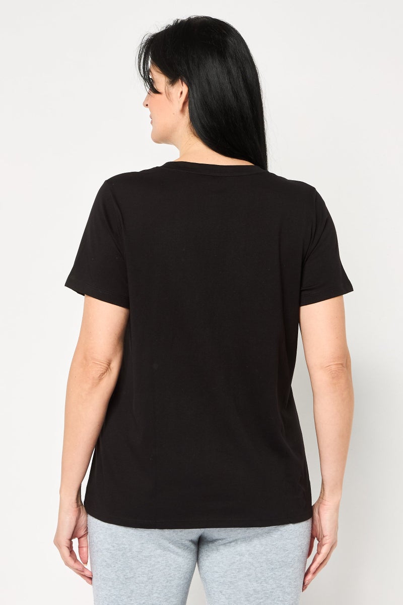DKNY Women Sportswear Fit Short Sleeves Outdoor T-Shirt, Black - Image 4