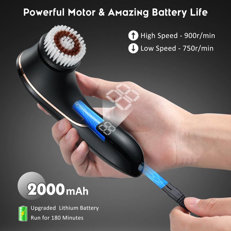 Gaurins Facial Cleansing Brush Face Scrubber Exfoliator Rechargeable IPX7 Waterproof Electric Spin Cleanser Device for Exfoliating, Massaging and Deep Cleansing Removing Blackhead, Face Massaging - Image 4