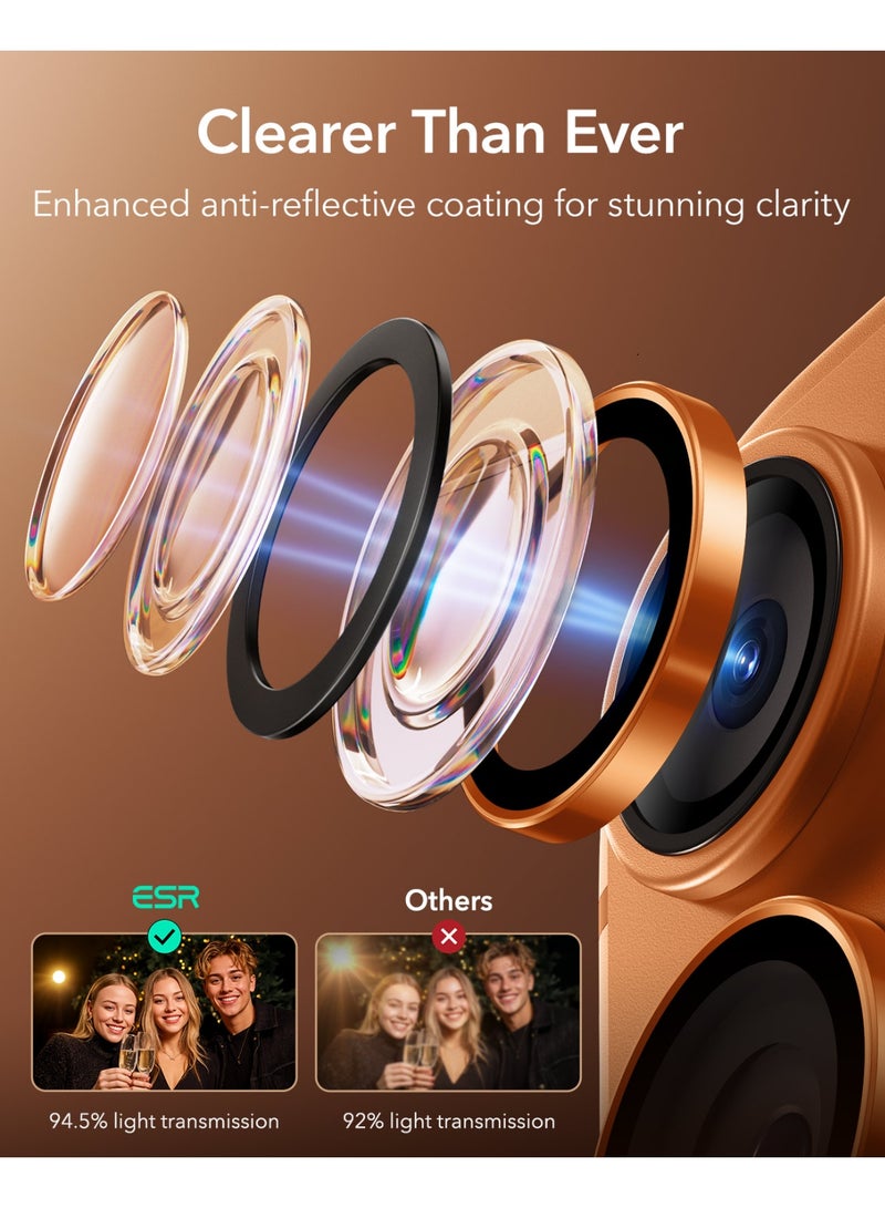 ESR Camera Lens Protector for iPhone 17 Pro Max/17 Pro/16 Pro Max/16 Pro/15 Pro Max/15 Pro/14 Pro Max/14 Pro, Ultra-tough HD Individual Lens Protectors, Ultra-thin Tempered Glass orange - Image 5