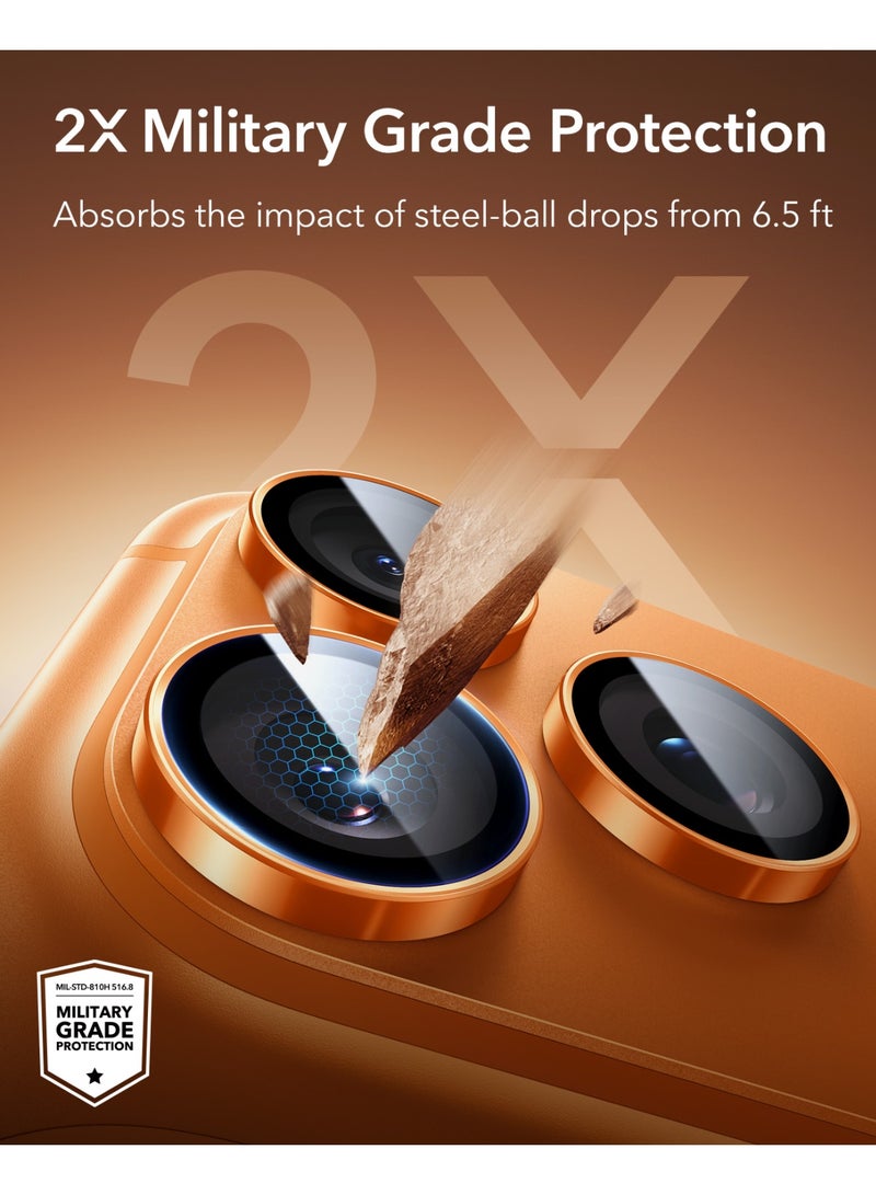 ESR Camera Lens Protector for iPhone 17 Pro Max/17 Pro/16 Pro Max/16 Pro/15 Pro Max/15 Pro/14 Pro Max/14 Pro, Ultra-tough HD Individual Lens Protectors, Ultra-thin Tempered Glass orange - Image 4