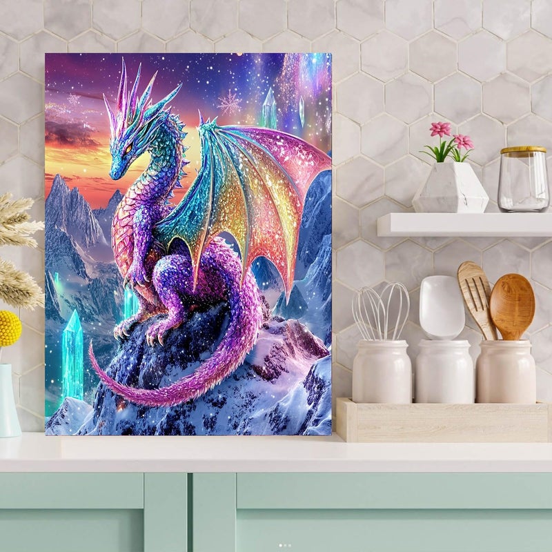 Meothan 5D Diamond Painting Kits for Adults Beginners Dragon Diamond Art Kits for Adoults DIY Full Round Paint with Diamond Art Dots Crystal Dragon Gem Art Painting Crafts Kits 11.8x15.7inch - Image 2