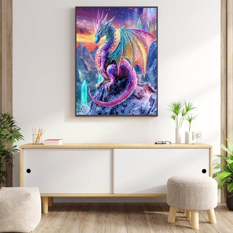 Meothan 5D Diamond Painting Kits for Adults Beginners Dragon Diamond Art Kits for Adoults DIY Full Round Paint with Diamond Art Dots Crystal Dragon Gem Art Painting Crafts Kits 11.8x15.7inch - Image 4