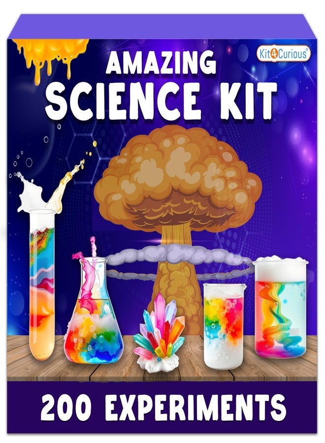 كيت 4 كيوريس مجموعة تجارب علمية للأطفال من Kit4Curious تضم أكثر من 200 تجربة - مجموعة تعليمية في الكيمياء والعلوم والتكنولوجيا والهندسة والرياضيات | هدية عيد ميلاد رائعة للأولاد والبنات من 6 إلى 14 عامًا | صندوق أنشطة تعليمية ومشاريع مدرسية - Image 1