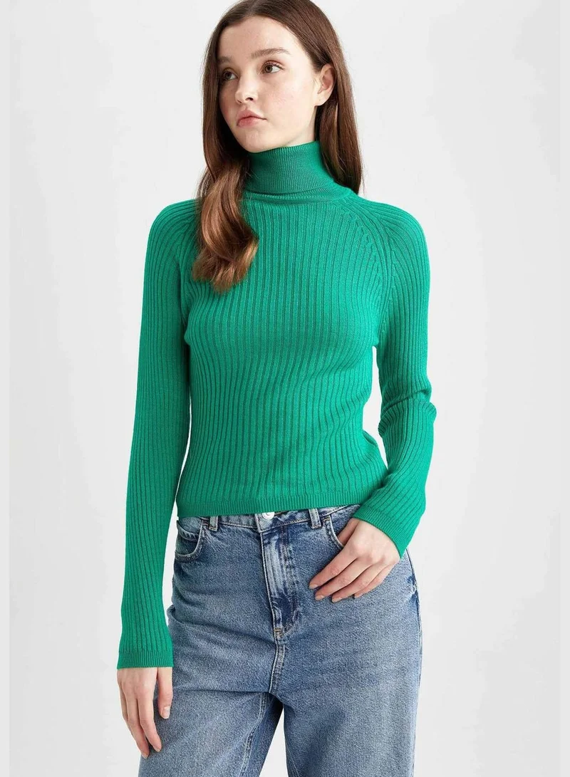 DeFacto Woman Turtle Neck Long Sleeve Tricot Pullover