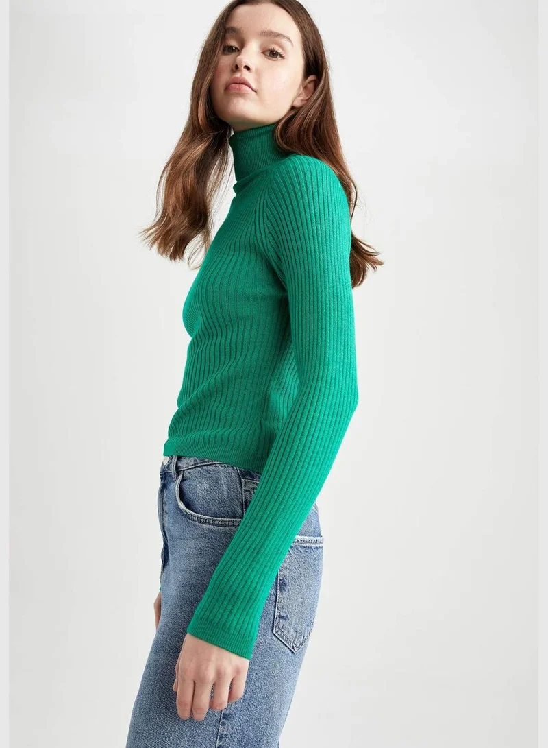 DeFacto Woman Turtle Neck Long Sleeve Tricot Pullover