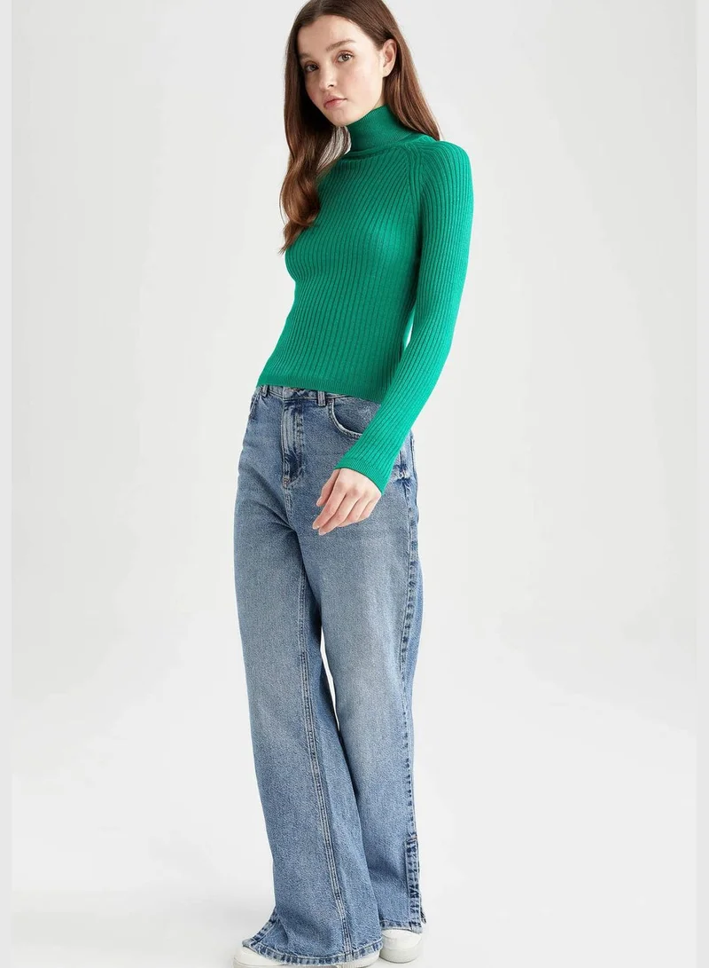 DeFacto Woman Turtle Neck Long Sleeve Tricot Pullover