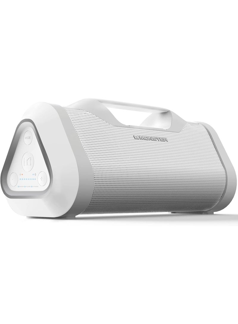 Monster Blaster 3.0 Portable Wireless Bluetooth Speaker, 120W Rechargeable Wireless Boombox, USB Charge Out, IPX5 Water Resistant - White - Image 1