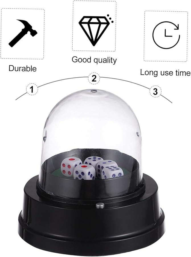 كأس نرد كهربائي، مجموعة ألعاب هز تلقائية مع نردين للحفلات، تصميم مدمج - Image 3